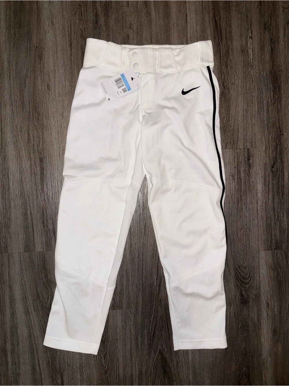Nike Kids White Jogger Pants with Black Side Stripe